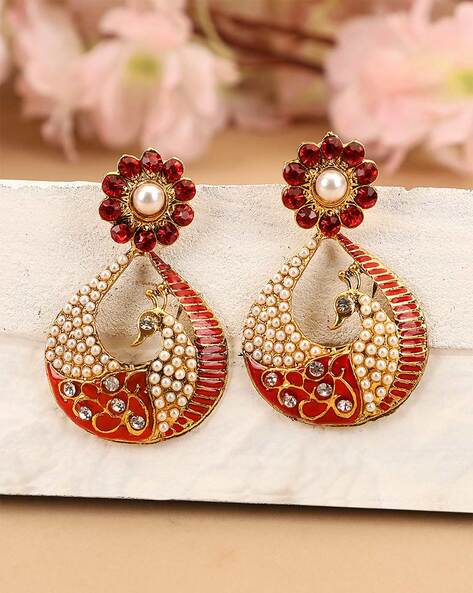 Buy Youbella Stylish Party Wear Jewellery Gold Plated Drop Earrings For  Women (Red)(Ybear_31573) at Rs.1999 online | Jewellery online