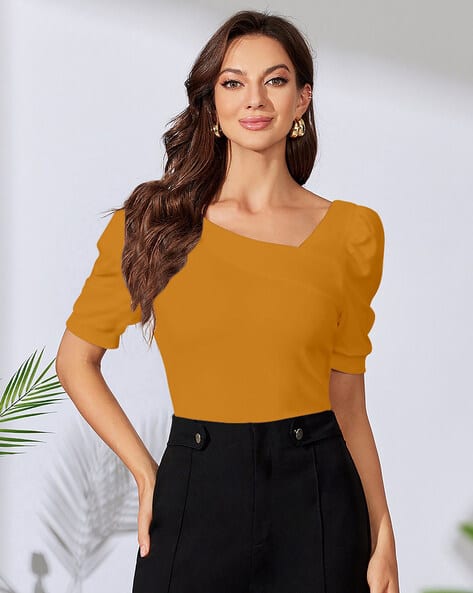fitted yellow top