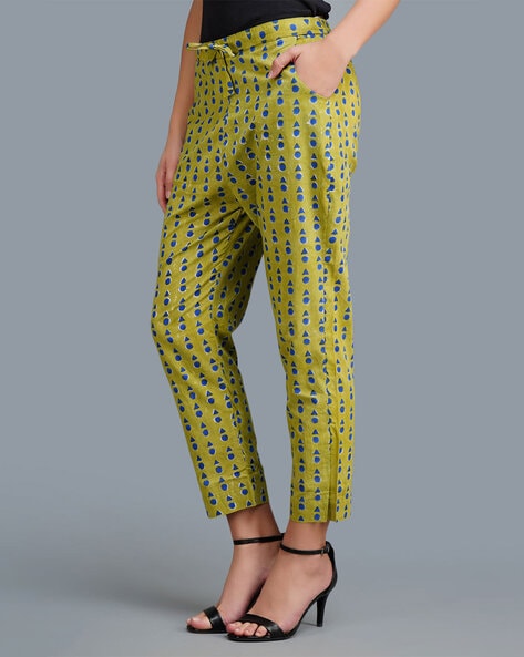 Buy Green Pants for Women by Indie Picks Online