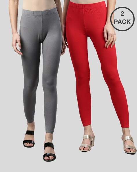 Buy Grey & Red Leggings for Women by MISSIVA Online
