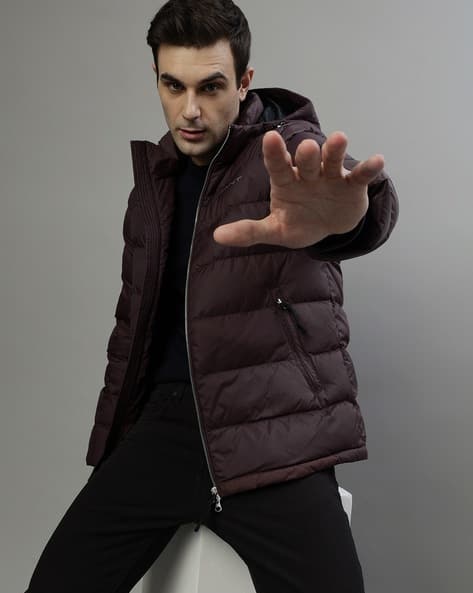 Men Quilted Regular Fit Hooded Puffer Jacket