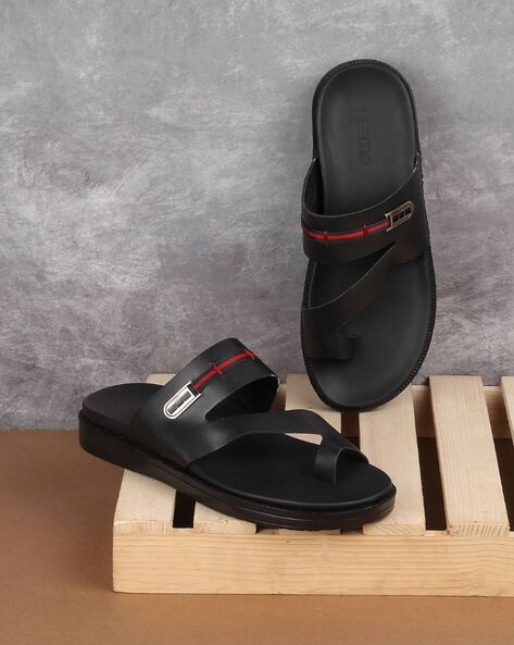 Buy Black Sandals for Men by Metro Online Ajio