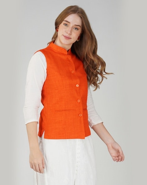 Buy Dark Orange Jackets for Women by DEIFIC Online Ajio