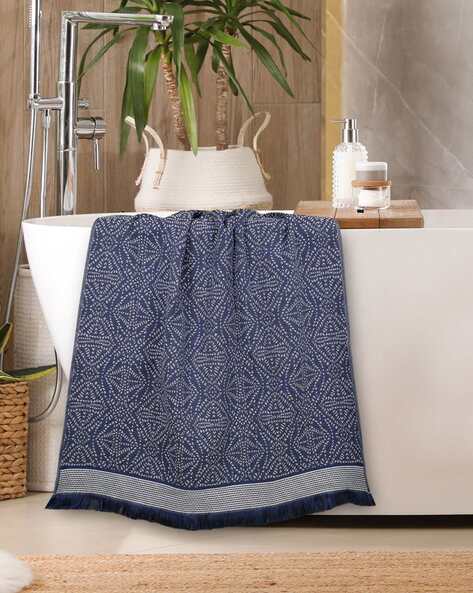 Printed cotton bath discount towels