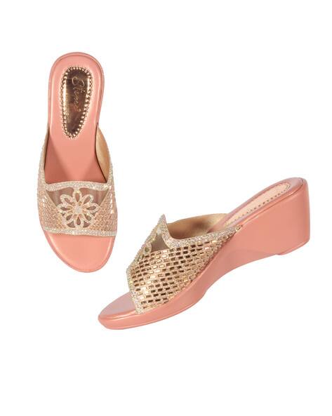 Buy Peach Heeled Sandals for Women by STEPEE Online