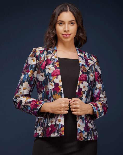 Jackets & Coats | Cropped Floral Button Through Jacket | Warehouse