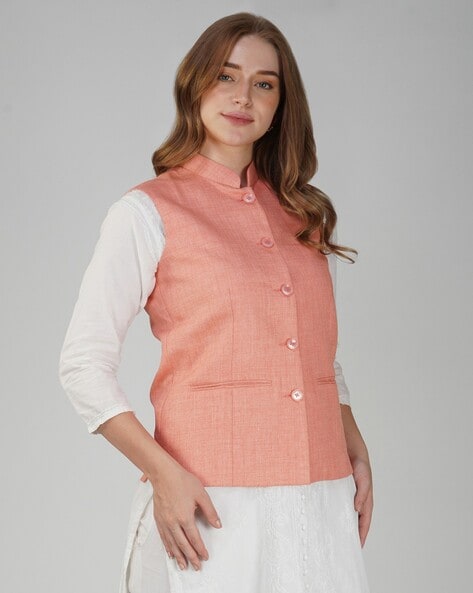 Vastraa Fusion Women''s Cotton-Blended Export-Quality Indian Traditional Nehru  Jacket/Waistcoat at Rs 696/piece | Ladies Nehru Jacket in New Delhi | ID:  27301499991