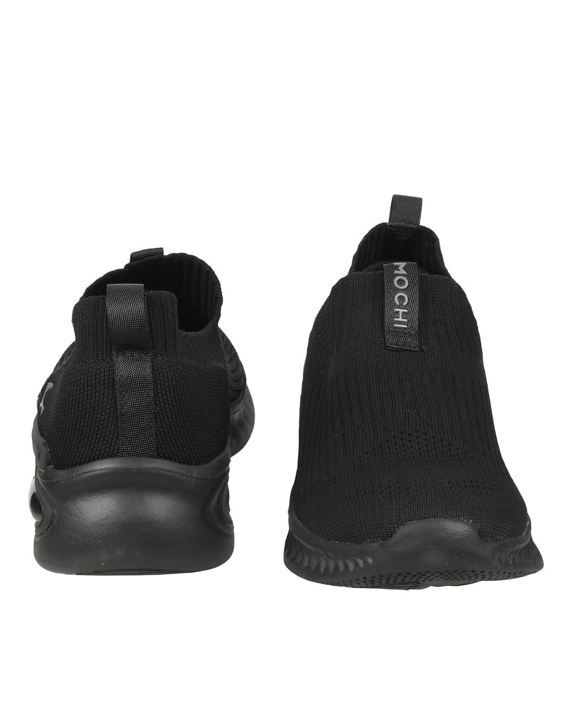 Buy Mochi Mens Black Sports Slip-OnsMochi Black Woven Sneakers online