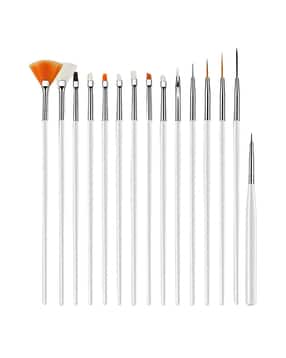 Nail Art Acrylic UV Polish Brushes Tool Kit - White