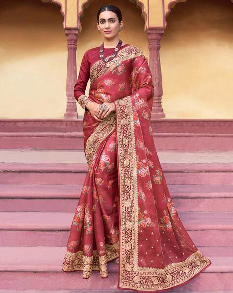 Gold Woven Organza Saree