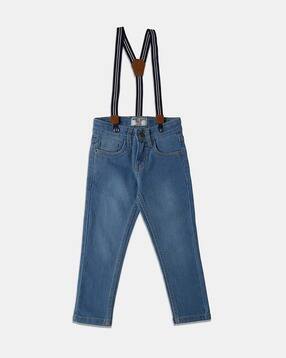 r&b Boys Mid-Rise Straight Jeans with Suspenders.-picture-48