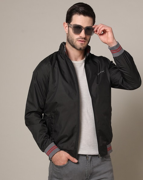 Spykar black 2025 bomber jacket