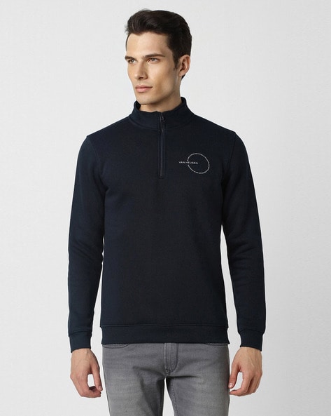 Men Regular Fit Sweatshirt with Logo Print