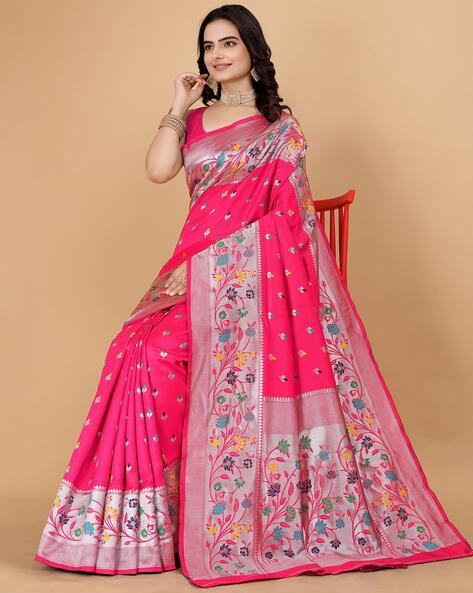 Buy Pink Sarees for Women by Indie Picks Online