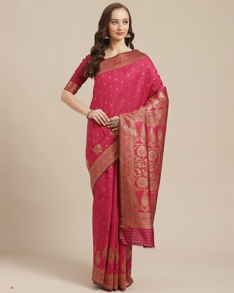 Buy Red Sarees for Women by Peachmode Online | Ajio.com