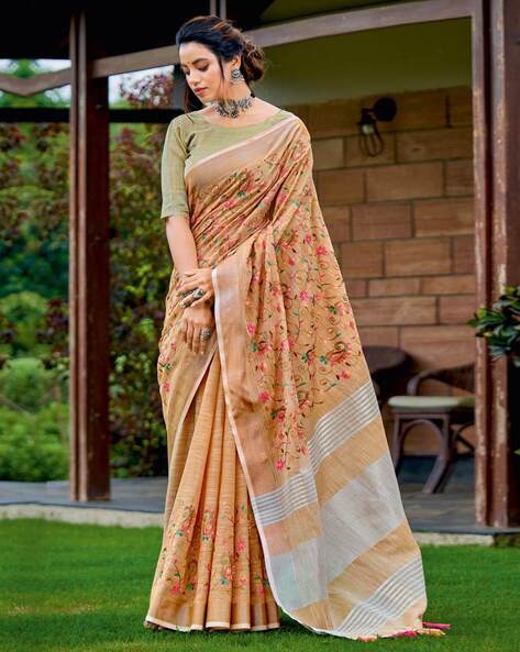 Buy Aqua Blue Sarees for Women by Peachmode Online | Ajio.com