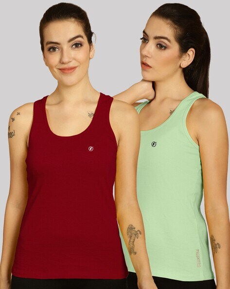 Buy Sea green Tops for Women by FRISKERS Online