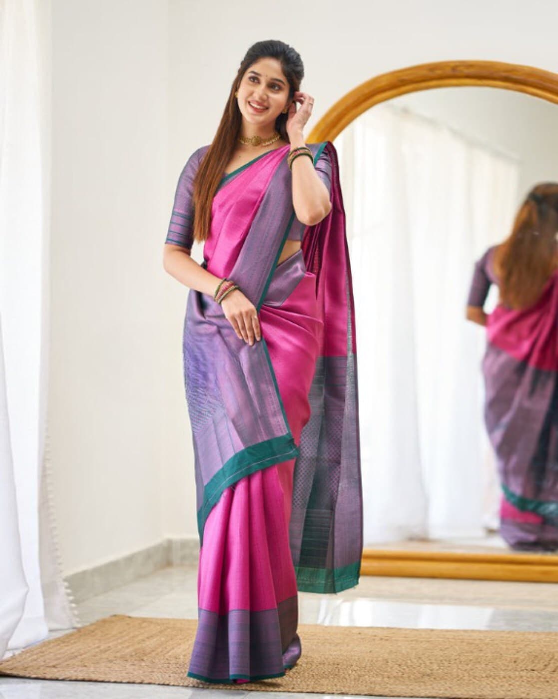 Buy Blue Sarees for Women by Fratona Online | Ajio.com