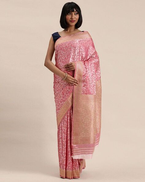 Light Peach Printed Georgette Saree