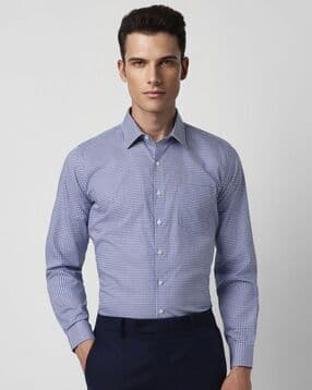 van heusen Men Checked Slim Fit Shirt with Patch Pocket-picture-28