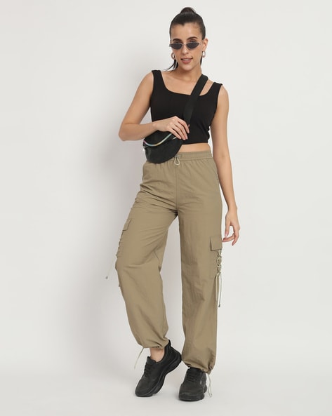 Women Cargo Joggers with Drawstring Waist