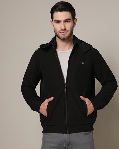 SPYKAR Men Graphic Print Regular Fit Hooded Jacket