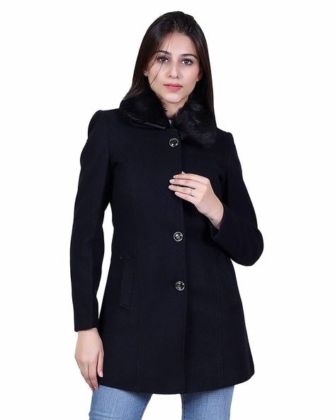 Black fitted coat outlet womens