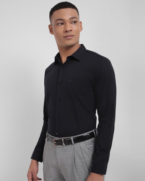 Buy Allen Solly Men Slim fit Formal Shirt - Black Online at Low