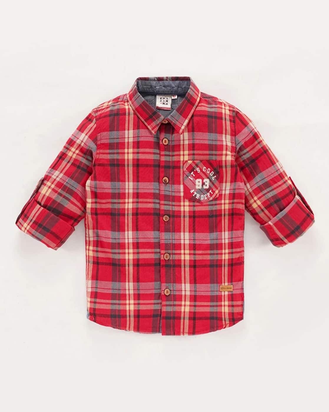 Boys Regular Fit Checked Shirt