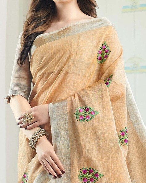 Mint Green & Lavender Printed Georgette Saree