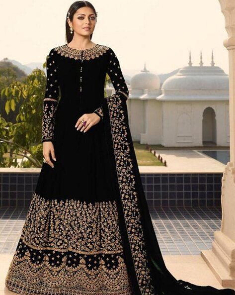 Black Anarkali Gown Price in India - Buy Black Anarkali Gown online at  Flipkart.com