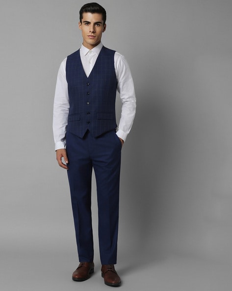 Special 20% Off Men Dark Navy Blue Suit With Waistcoat