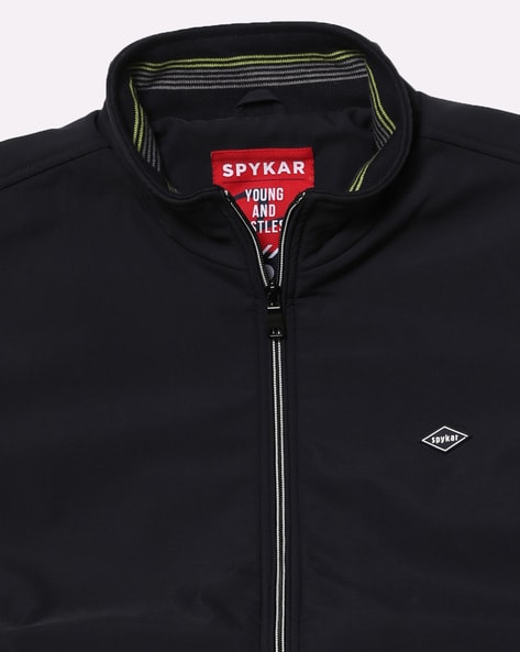 Spykar Green Polyester Regular Fit Bomber Jackets For Men