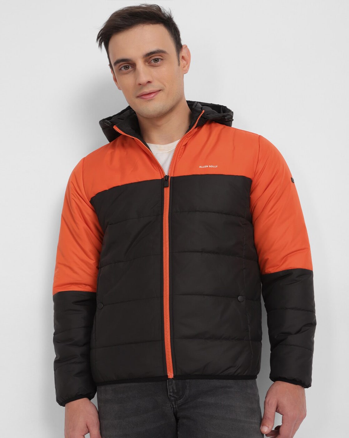 Buy Allen Solly Men Navy Blue Solid Padded Jacket - Jackets for Men  20360308 | Myntra