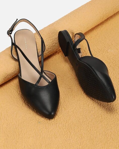 Women Pointed-Toe Slingback Flat Sandals