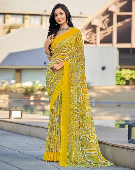 Silk Saree with blouse in Mustard colour 4903