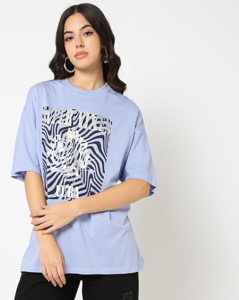 Women Graphic Print Loose Fit Oversized T-Shirt