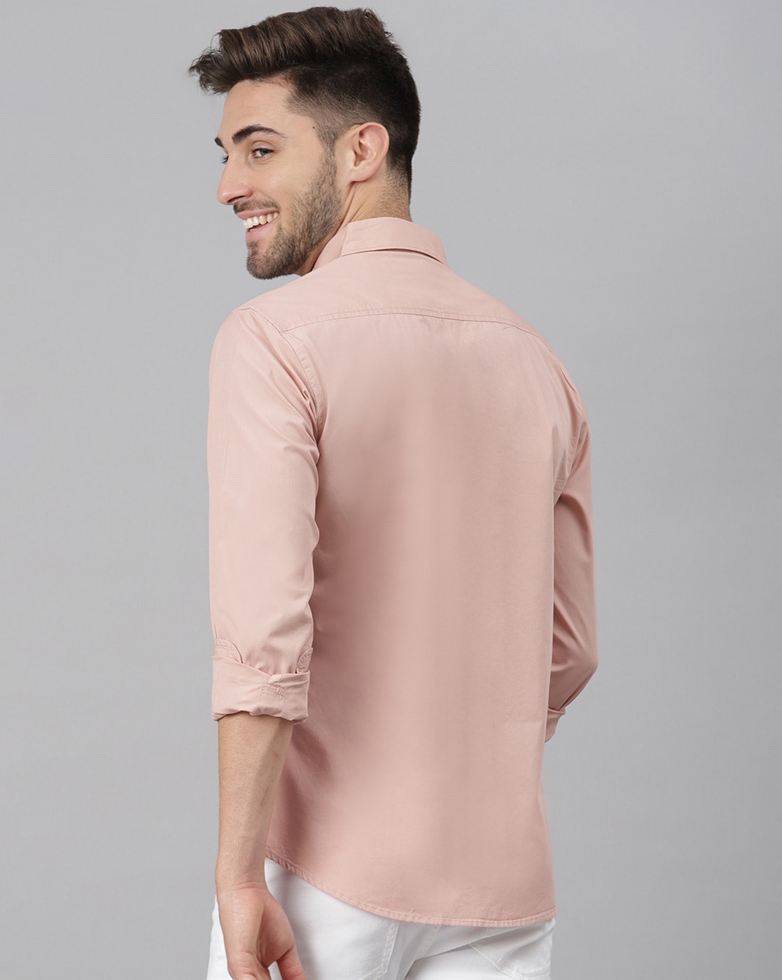 men rose gold dress shirt