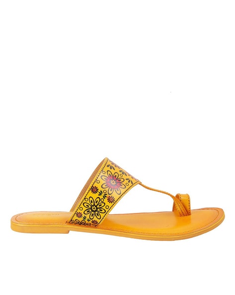 Synthetic Leather Slip On Chrisley Women Yellow Flat Sandal, Size: 40 at  best price in New Delhi