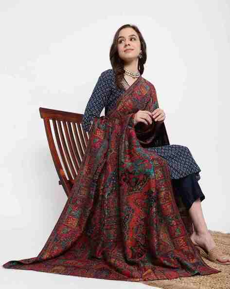 Women Zari Woven Shawl Price in India