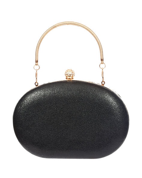 Vintage Black Leather Hand Bag or Clutch - Etsy