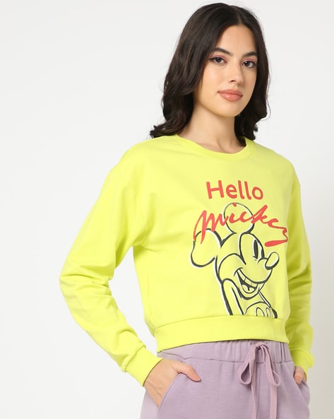 Women Mickey Mouse Print Relaxed Fit Sweatshirt