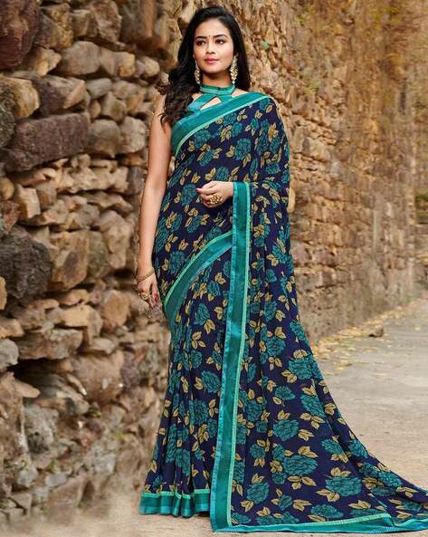 Black Embroidered Weaving Work Saree