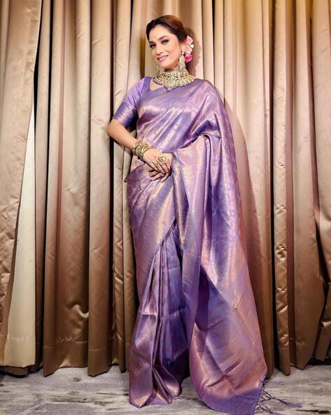 Lavender Embellished Saree 2599583.htm - Buy Lavender Embellished Saree  2599583.htm online in India