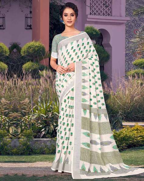 Set Sarees Traditional Tissue Set Saree Sea Green Border Fabric:Pure  Cotton, Color:Sea Green