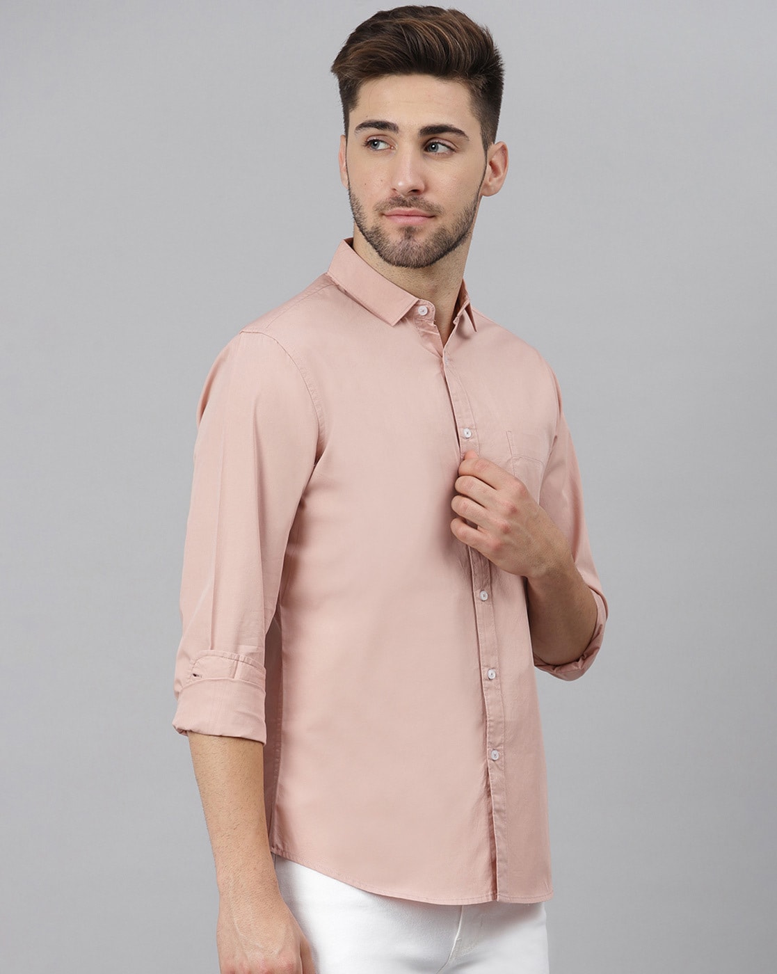 men rose gold dress shirt