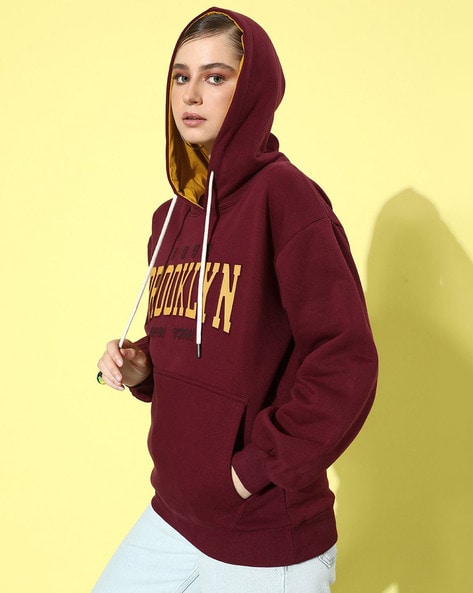 Women's maroon hoodie sale