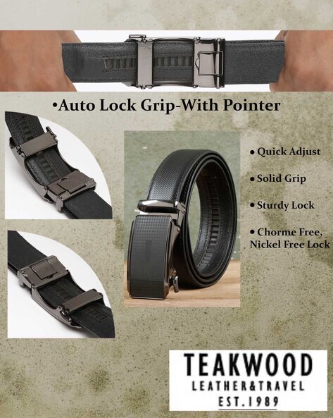Leather Auto Lock Buckle Belt for Men