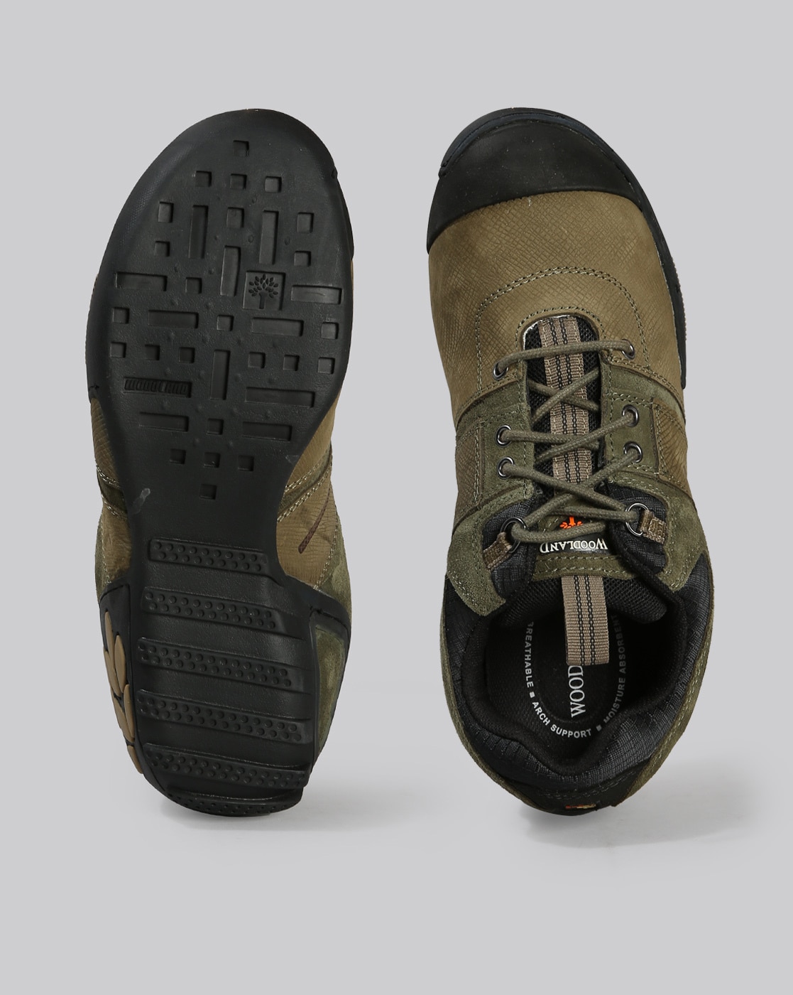 Woodland Men's Olive Green Leather Sneakers - 8 UK/India (42 EU) –  neighbourjoy