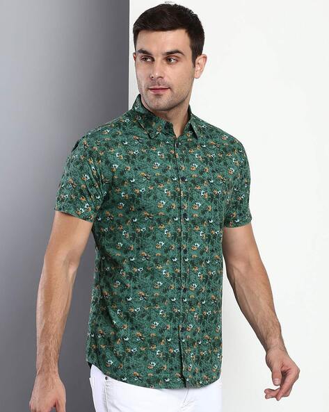 MENTIFIC Men Printed Casual Green Shirt - Buy MENTIFIC Men Printed Casual  Green Shirt Online at Best Prices in India